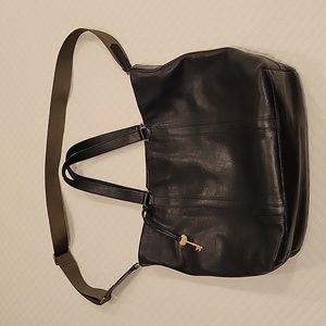 Fossil Maya black leather hobo tote crossbody